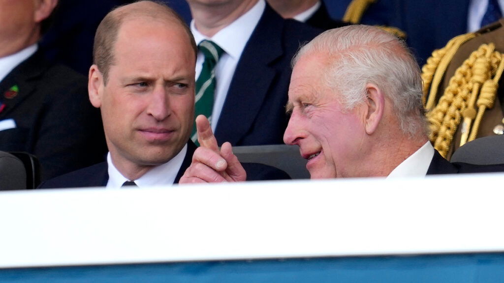 Photo of Prince William and his dad King Charles attending an event.